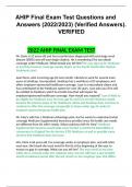 AHIP Final Exam Test Questions and Answers (2022/2023) (Verified Answers). VERIFIED