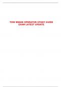 TOW BRAKE OPERATOR STUDY GUIDE EXAM LATEST UPDATE