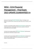 WGU - C214 Financial Management – Final Exam 2023 UPDATE.GUARANTEED A+.