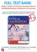 Test Bank For Seidel's Guide to Physical Examination An Interprofessional Approach 10th Edition by Jane W. Ball, Joyce E. Dains Chapter 1-26