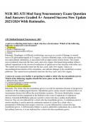 NUR 305 ATI Med Surg Neurosensory Exam Questions And Answers Graded A+ Assured Success New Update 2023/2024 With Rationales.