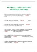 PGA PGM Level 1 Practice Test (Teaching & Coaching)