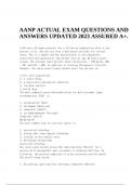 AANP ACTUAL EXAM QUESTIONS AND ANSWERS UPDATED 2023 ASSURED A+.