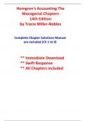 Solutions For Horngren's Accounting The Managerial Chapters, 14th Edition Miller-Nobles (All Chapters included)