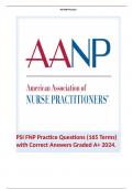 PSI FNP Practice Questions (165 Terms) with Correct Answers Graded A+ 2024.