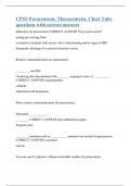 CPSS Paracentesis, Thoracentesis, Chest Tube questions with correct answers