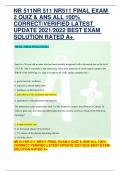 NR 511NR 511 NR511 FINAL EXAM  2 QUIZ & ANS ALL 100%  CORRECT/VERIFIED LATEST  UPDATE 2021/2022 BEST EXAM  SOLUTION RATED A+