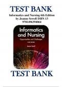 Test Bank - Informatics and Nursing 6th Edition by Jeanne Sewell