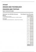 AQA A-level DESIGN AND TECHNOLOGY: FASHION AND TEXTILES Paper 1 Technical Principles  7562-1-QP-DesignandTechnology-A-7Jun23