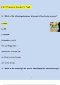 CST Practice Exam #1 Part 1 Spring (2023/2024) Newest Questions and Answers (Verified Answers)