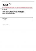 AQA A-level ENGLISH LITERATURE A 7712/1 Paper 1 Love through the ages Mark scheme June 2023