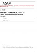 AQA A-level ENGLISH LITERATURE B 7717/2A Paper 2A Texts and genres: Elements of crime writing Mark scheme June 2023 Version: 1.0 Final