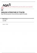 AQA AS ENGLISH LITERATURE B 7716/2B Paper 2B Literary genres: Prose and Poetry: Aspects of comedy Mark scheme June 2023 Version: 1.0 Final