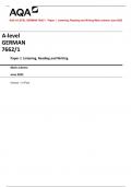 AQA A-level GERMAN 7662/1 Paper 1 Listening, Reading and Writing Mark scheme June 2023 Version: 1.0 Final