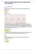 RELIAS DYSRHYTHMIA BASIC B 35 QUESTIONS WITH ANSWERS   Course  Relias dysrhythmia  Institution  Relias Dysrhythmia  Document includes name of rhythm and picture of EKG strip from Relias exam * note: not ALL answers provided, only 32 out of 35 - see de