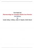 Test Bank for Pharmacology for Canadian Health Care Practice 3rd Edition by Linda Lilley, Collins, Julie S. Snyder, Beth Swart 