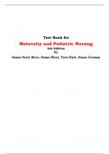 Test Bank for Maternity and Pediatric Nursing 4th Edition by Susan Scott Ricci, Susan Ricci, Terri Kyle, Susan Carman 