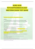 NURS 6630 PSYCHOPHARMACOLOGY MIDTERM EXAM TEST BANK 