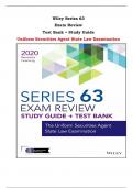 Wiley Series 63 Exam Review Test Bank + Study Guide Uniform Securities Agent State Law Examination |All Chapters, Complete Q & A, Latest|