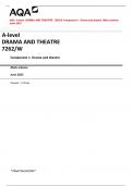 AQA A-level DRAMA AND THEATRE 7262/W Component 1 Drama and theatre Mark scheme June 2023 Version: 1.0 Final