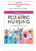 Test Bank for Wong's Essentials of Pediatric Nursing 11th Edition by Marilyn J. Hockenberry, Rodgers, David Wilson  |All Chapters, Complete Q & A, Latest|