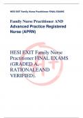 HESI EXIT Family Nurse Practitioner FINAL EXAMS (GRADED A, RATIONALE AND VERIFIED).