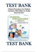 Test Bank – Clinical Procedures for Medical Assistants 10th Edition (Bonewit-West, 2017)