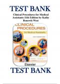 Test Bank for Clinical Procedures for Medical Assistants 11th Edition by Bonewit-West 