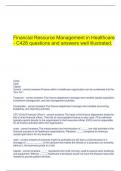 Financial Resource Management in Healthcare - C428 questions and answers well illustrated.