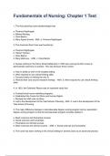 Fundamentals of Nursing: Chapter 1 Test