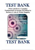 Test Bank for Potter and Perry's Canadian Fundamentals of Nursing 7th Edition by Barbara J. Astle, Wendy Duggleby 