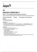 AQA AS  ENGLISH LITERATURE A  Paper 1   Love through the ages: Shakespeare and poetry 7711-1-QP-EnglishLiteratureA-A-18May23