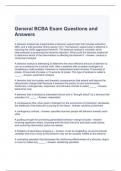 General BCBA Exam Questions and Answers Graded A