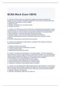 BCBA Mock Exam OBHS Questions with 100% correct Answers