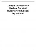 Timby's Introductory Medical-Surgical Nursing 13th Edition Moreno Test Bank