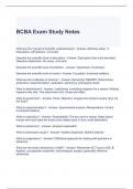 BCBA Exam Study Notes- Questions and Answers Graded A