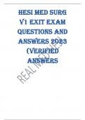 Hesi Med surg v1 exit exam questions and answers  verified answers