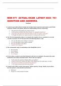 MSN 571 ACTUAL EXAM LATEST 2023 70+ QUESTION AND ANSWERS. 