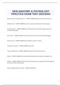 HESI ANATOMY & PHYSIOLOGY  PRACTICE EXAM TEST 2023/2024