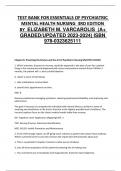 TEST BANK FOR ESSENTIALS OF PSYCHIATRIC MENTAL HEALTH NURSING 3RD EDITION BY ELIZABETH M. VARCAROLIS (A+  GRADED/UPDATED ) ISBN  978-0323625111