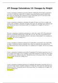 ATI Dosage Calculations 3.0 Dosages by Weight