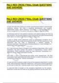 PALS RED CROSS FINAL EXAM QUESTIONS AND ANSWERS 