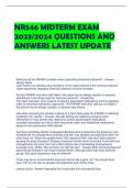 NR546 MIDTERM EXAM 2023/2024 QUESTIONS AND  ANSWERS LATEST UPDATE