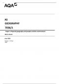 AQA AS GEOGRAPHY 7036/1 Paper 1 Physical geography and people and the environment  Mark scheme June 2023 Version: 1.0 Final 