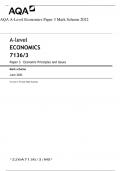 AQA A-Level Economics Paper 3 Mark Scheme 2022 SOLUTION