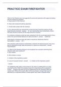 PRACTICE EXAM FIREFIGHTER QUESTIONS AND ANSWERS GRADED A+