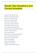 Karate Test Questions and Correct Answers 