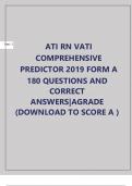 ATI RN VATI COMPREHENSIVE PREDICTOR 2019 Exam