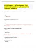 HESI Anatomy & Physiology. Most  examined questions with accuarate  answers. Rated A+