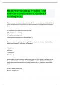 HESI Pharmacology Practice Test questions and answers. Graded A  masterpiece,.